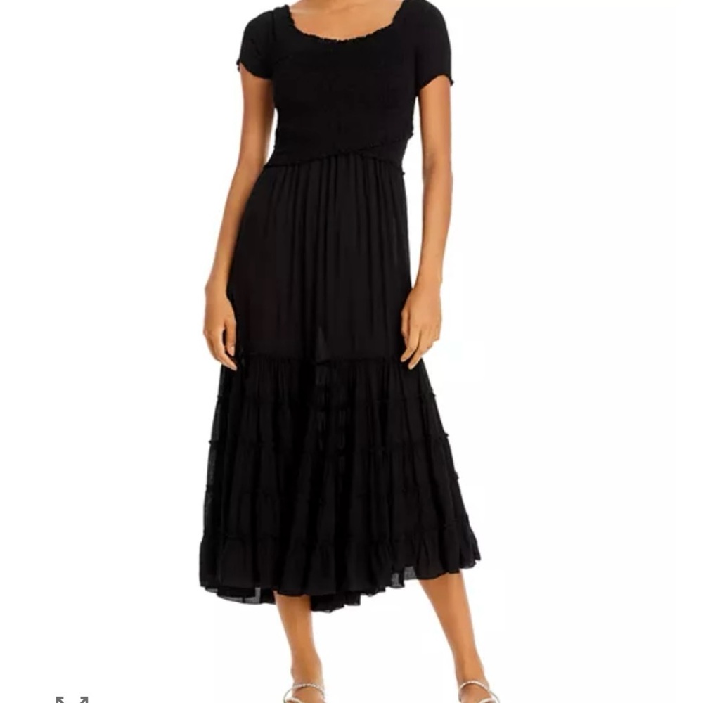 Poupette St. Barth Elegant Black Off-Shoulder Dress - Picture 6 of 8